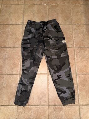 Men's Gray Black Camo Cargo Pants